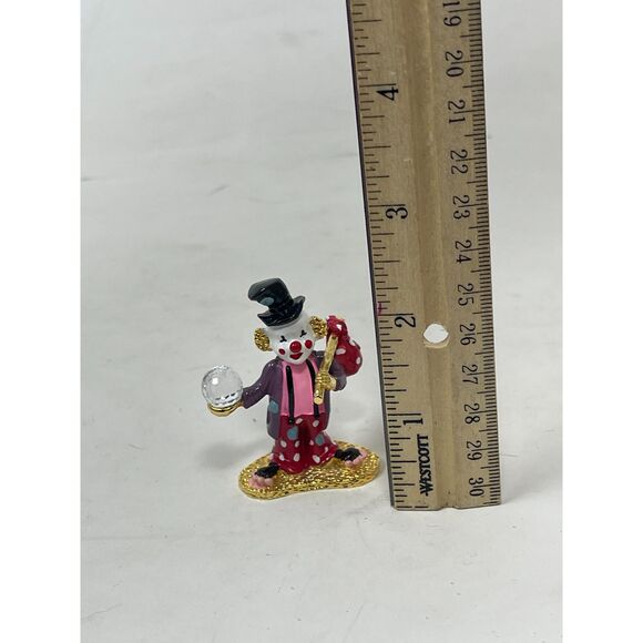 Swarovski Spoontiques Pewter Circus Hobo Juggling Clown Figurine Crystal Vintage - Picture 6 of 10